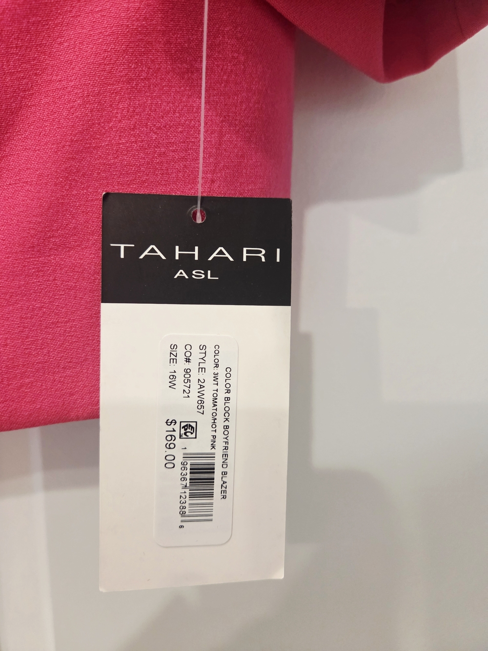 Tahari ASL Orange and Pink Colorblock Blazer - Picture 4 of 4
